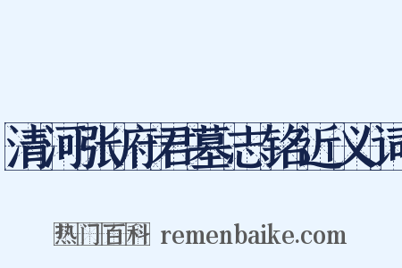 清河张府君墓志铭近义词是什么意思的图片